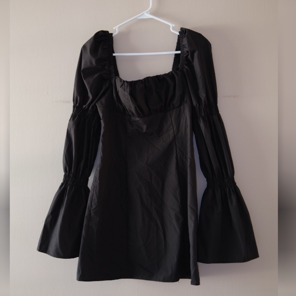 SHEIN Black Long Sleeve Mini Dress